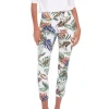 Up! - Petal Slit Ankle Pant - Tropical Print