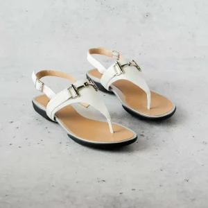 VANELi - Walk Flat Toe Thong Leather Sandal in Black or White