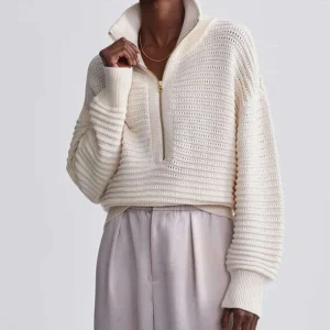 VARLEY - RIBBED 1/2 ZIP - Whitecap Grey